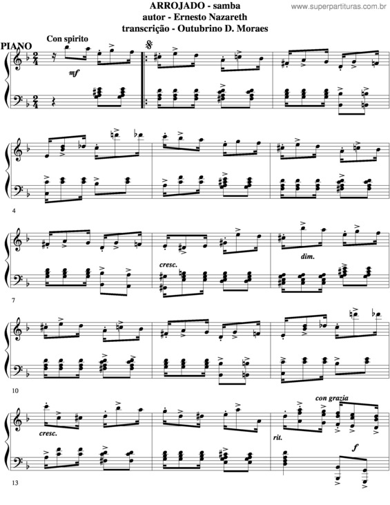 Partitura da música Arrojado v.6