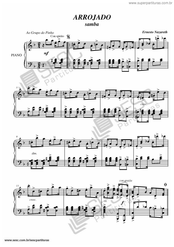 Partitura da música Arrojado