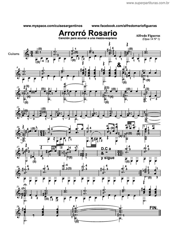 Partitura da música Arroró Rosario