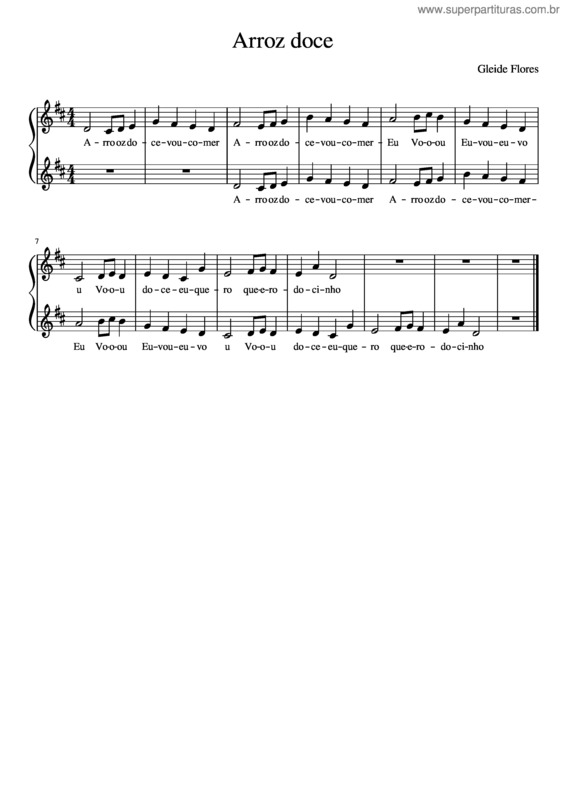Partitura da música Arroz Doce Marialba