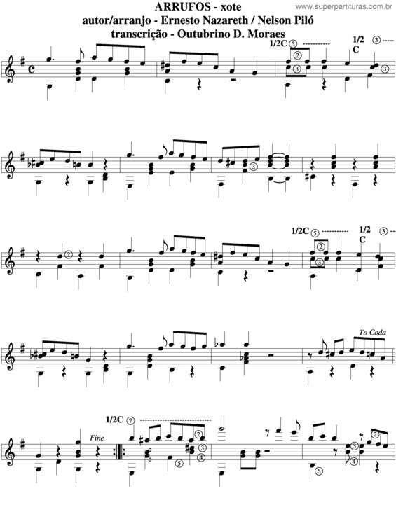 Partitura da música Arrufos v.4