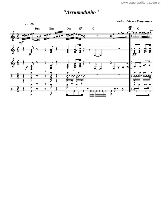 Partitura da música Arrumadinho