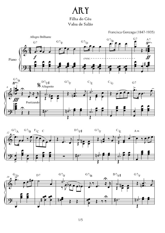 Partitura da música Ary v.5