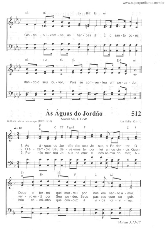 Partitura da música Às Águas Do Jordão v.2