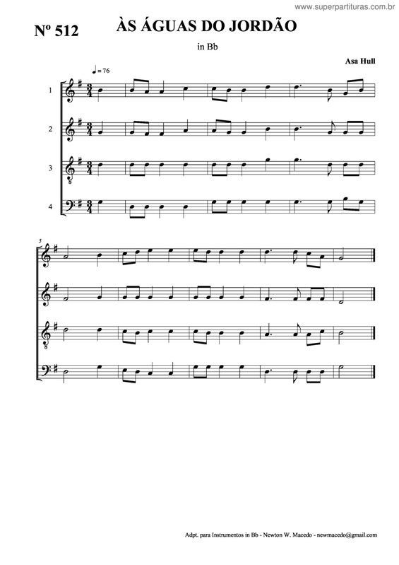 Partitura da música Às Águas Do Jordão v.3