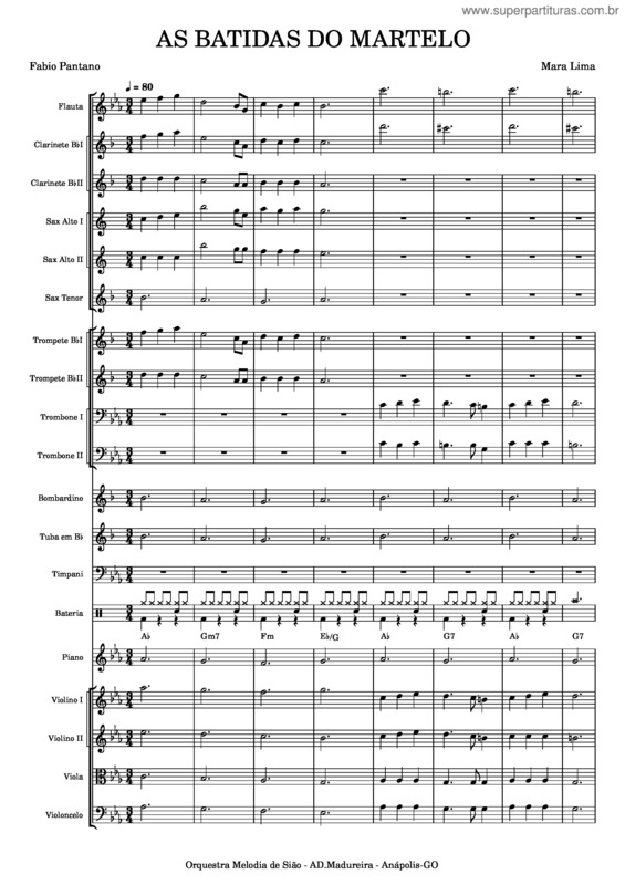 Partitura da música As Batidas Do Martelo v.2