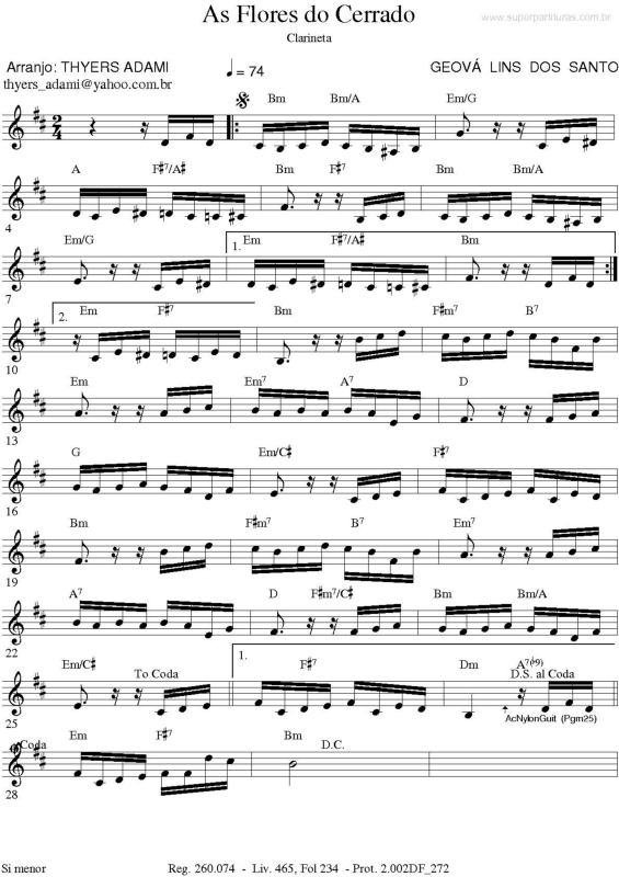 Partitura da música As Flores do Cerrado v.4