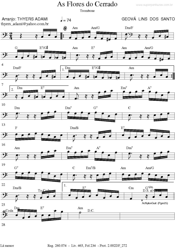 Partitura da música As Flores do Cerrado v.8