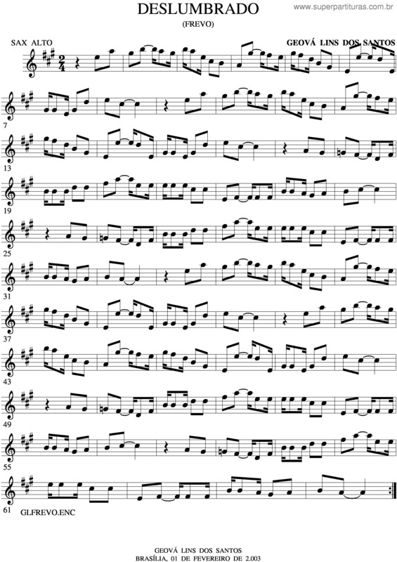 Partitura da música As Ladeiras De Olinda