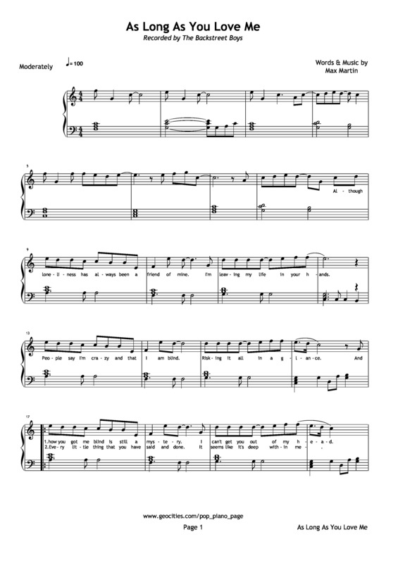 Partitura da música As Long As You Love Me v.3