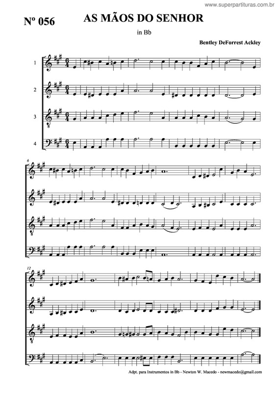 Partitura da música As Mãos Do Senhor v.2