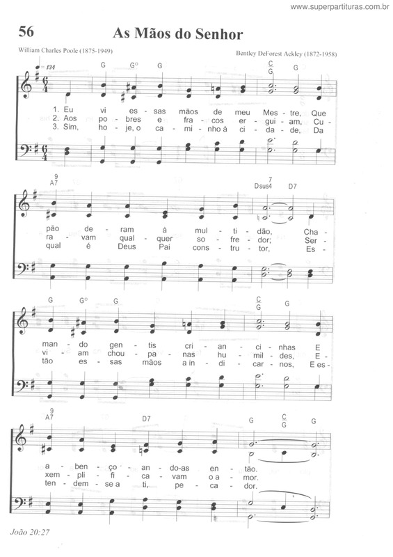 Partitura da música As Mãos Do Senhor