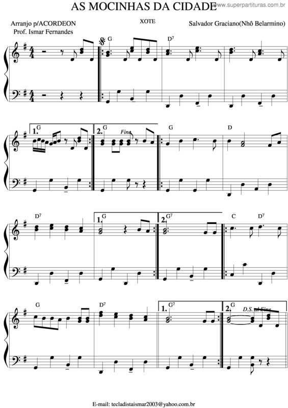 Partitura da música As Mocinhas Da Cidade v.3