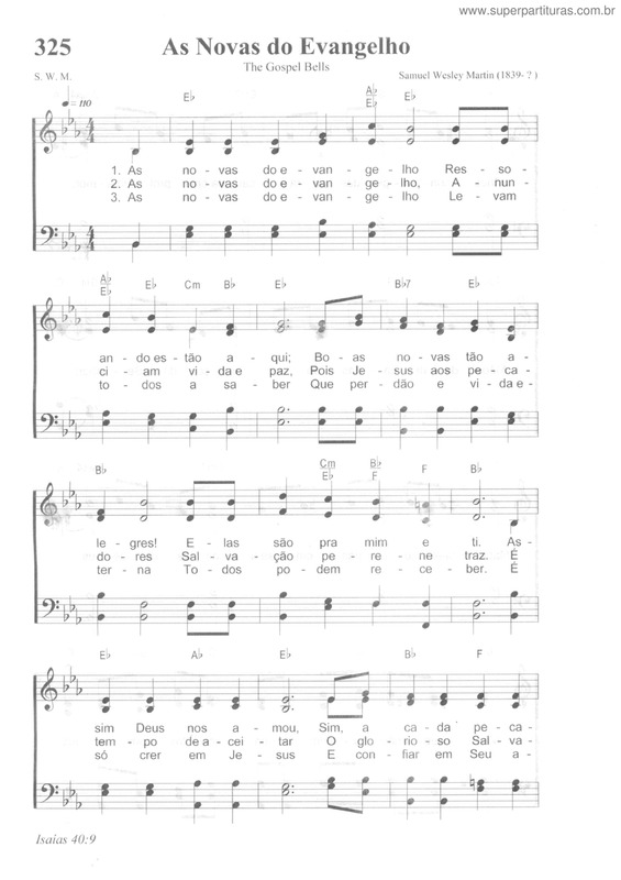 Partitura da música As Novas Do Evangelho v.2