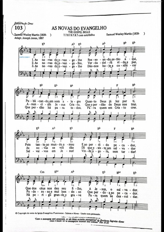 Partitura da música As Novas Do Evangelho v.4