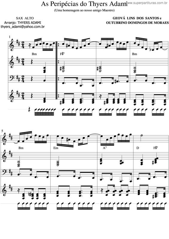 Partitura da música As Peripécias Do Thyers Adami v.10
