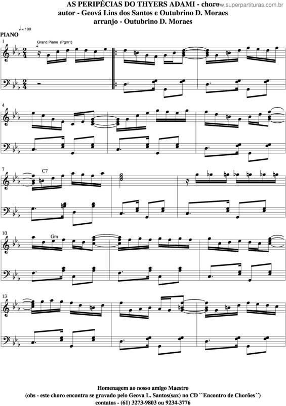 Partitura da música As Peripecias Do Thyers Adami v.14