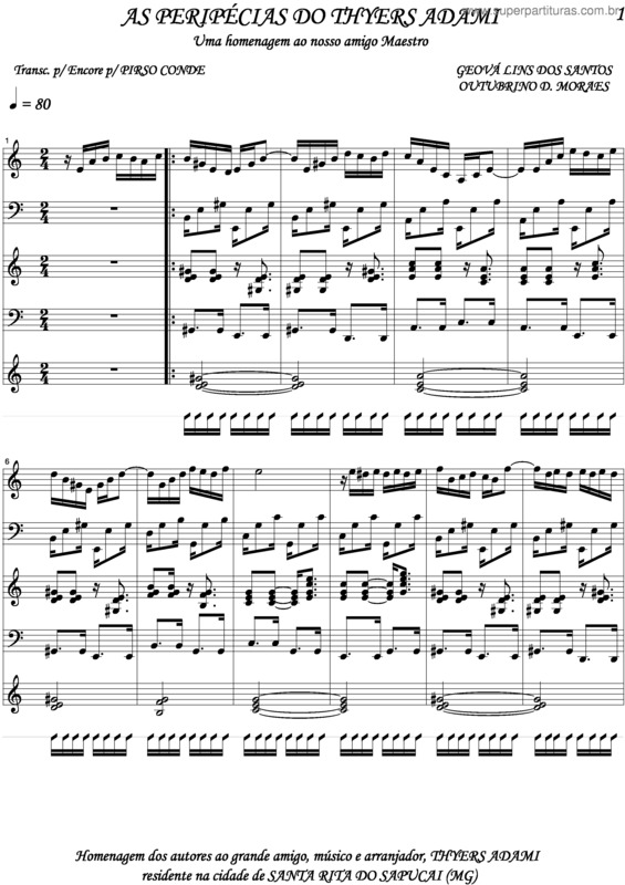 Partitura da música As Peripécias Do Thyers Adami v.9