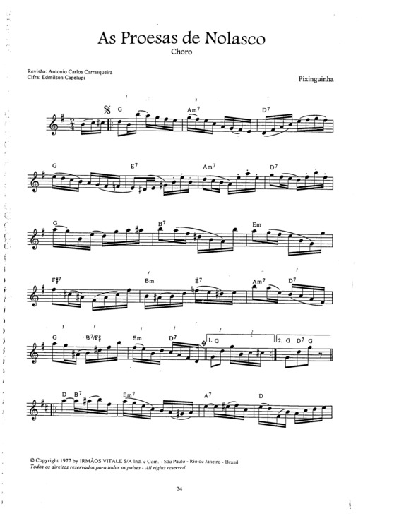 Partitura da música As Proesas De Nolasco v.6