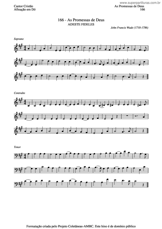 Partitura da música As Promessas De Deus v.2