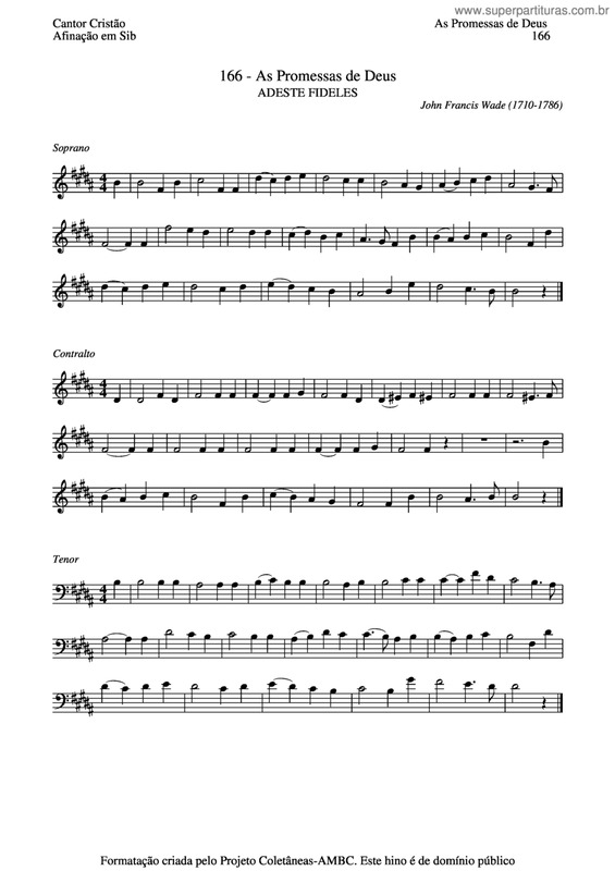 Partitura da música As Promessas De Deus v.3