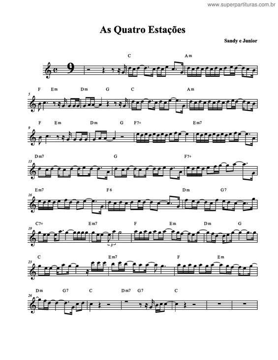 Partitura da música As quatro estações v.2