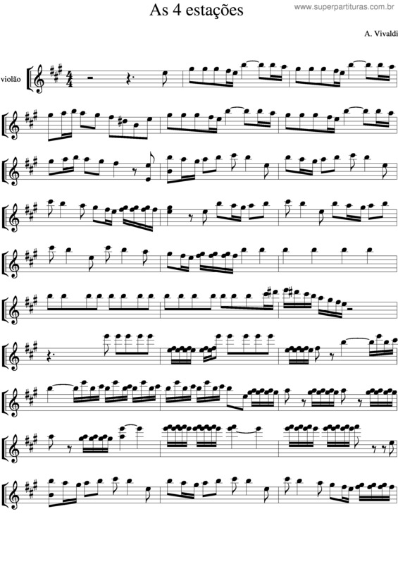 Partitura da música As Quatro Estações v.3