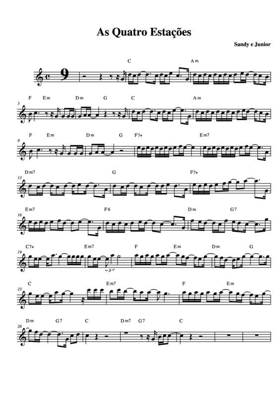 Partitura da música As Quatro Estações v.4