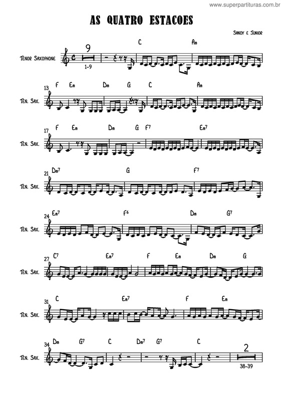 Partitura da música As Quatro Estações v.8