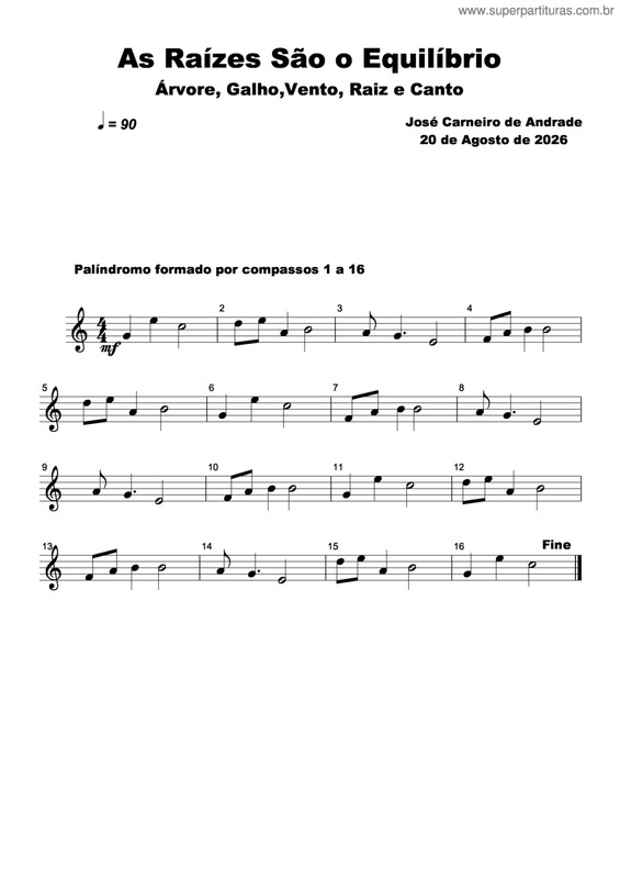 Partitura da música As Raízes São O Equilíbrio