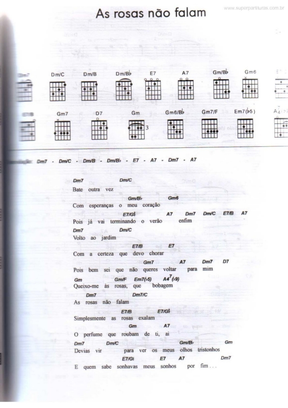 Partitura da música As Rosas Não Falam v.6