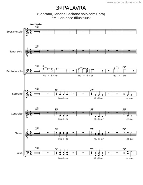 Partitura da música As Sete Últimas Palavras De Cristo – Théodore Dubois v.2