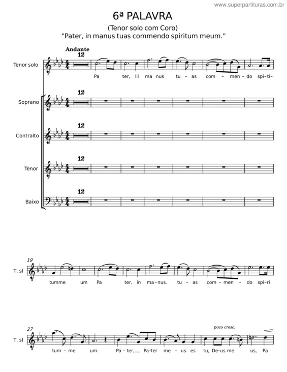 Partitura da música As Sete Últimas Palavras De Cristo – Théodore Dubois v.4