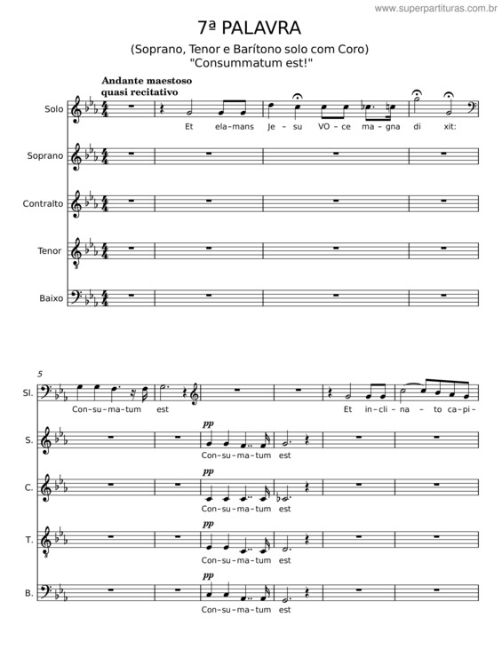 Partitura da música As Sete Últimas Palavras De Cristo – Théodore Dubois v.6
