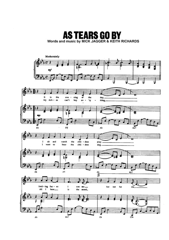 Partitura da música As Tears Go By