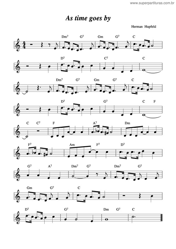 Partitura da música As Time Goes By v.11