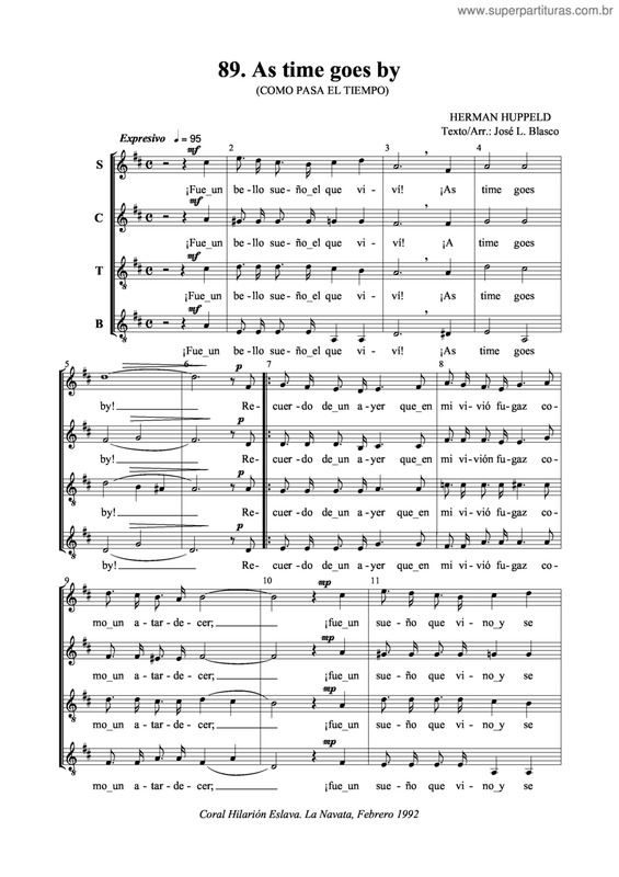 Partitura da música As Time Goes By v.2