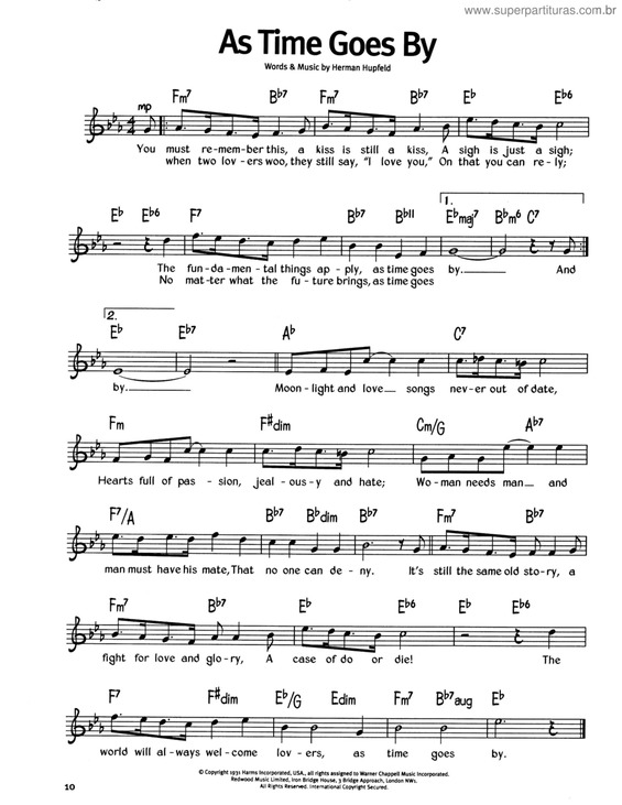 Partitura da música As Time Goes By v.4