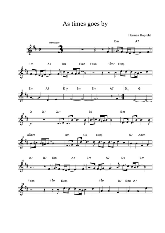 Partitura da música As Time Goes By v.7