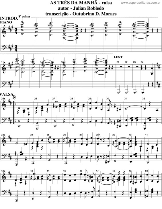Partitura da música As Três Da Manhã v.5