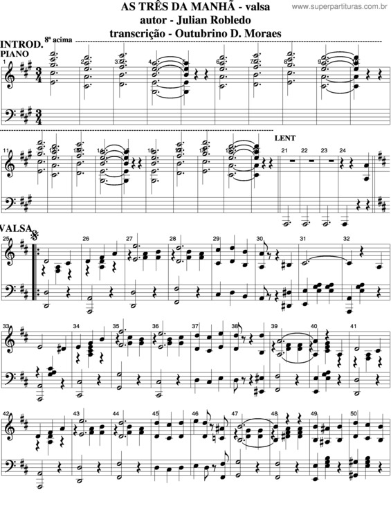 Partitura da música As Três Da Manhã v.5