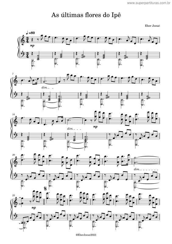 Partitura da música As Últimas Flores Do Ipê