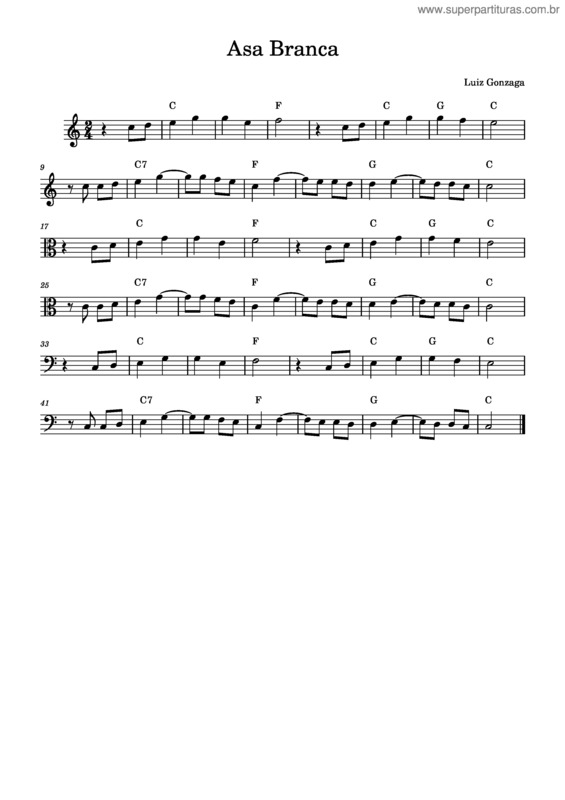 Partitura da música Asa Branca – Luiz Gonzaga Asa_Branca