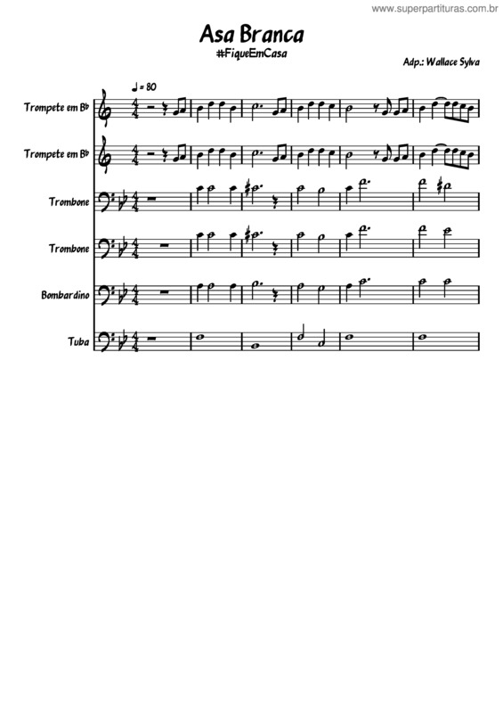Partitura da música Asa Branca – Luiz Gonzaga v.6