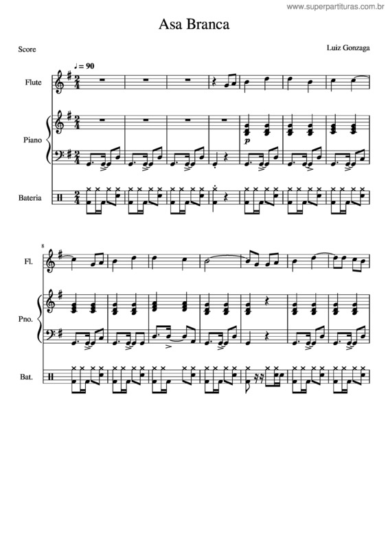 Partitura da música Asa Branca v.29