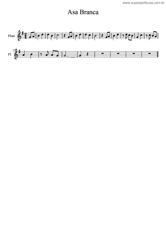 Partitura da música Asa Branca v.31
