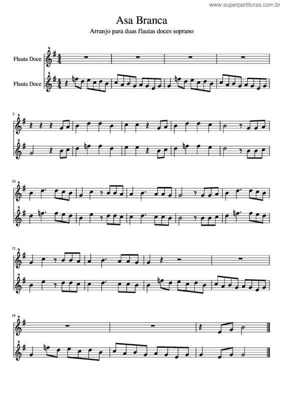 Partitura da música Asa Branca v.35