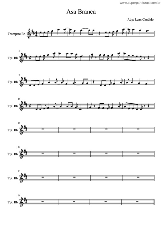 Partitura da música Asa Branca v.37