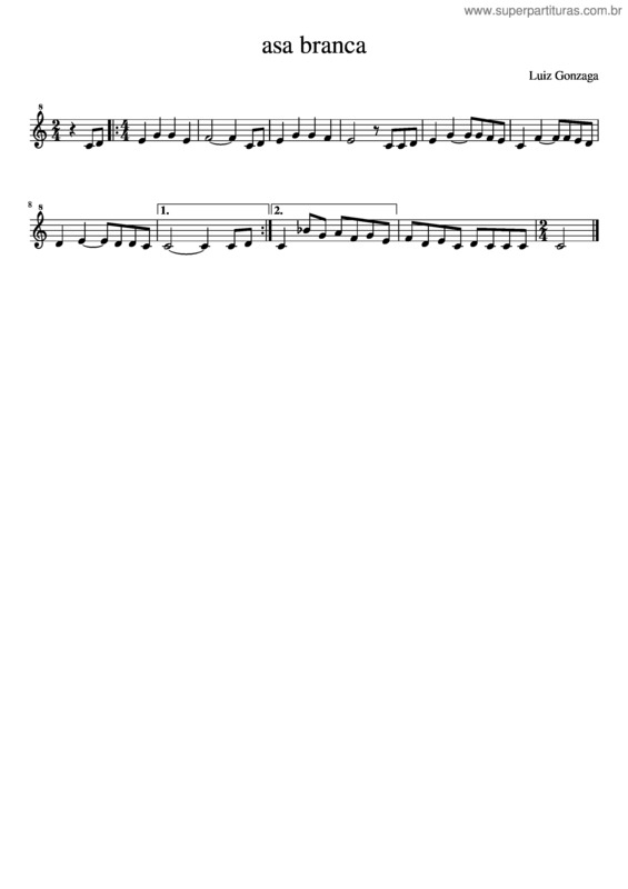 Partitura da música Asa Branca v.38