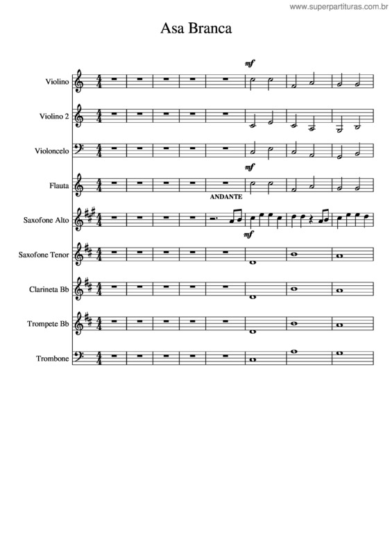 Partitura da música Asa Branca v.41